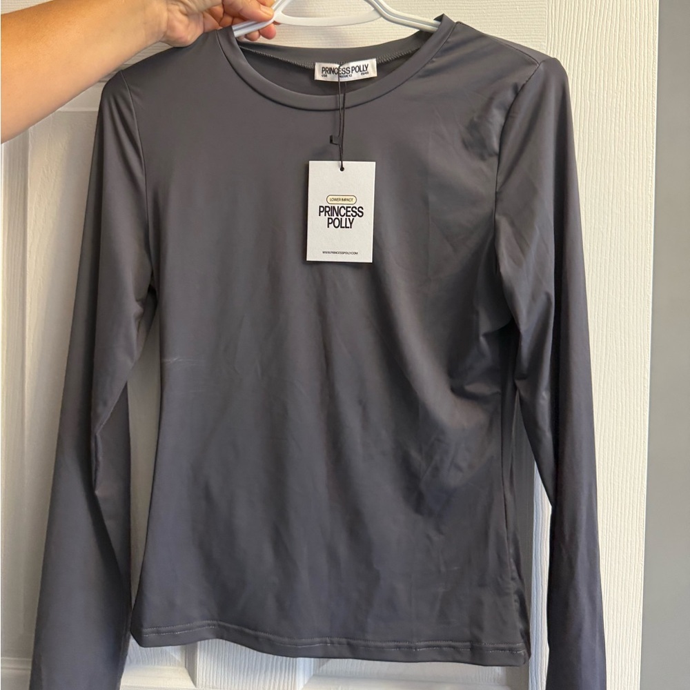 Princess Polly Charcoal Long Sleeve Tee
